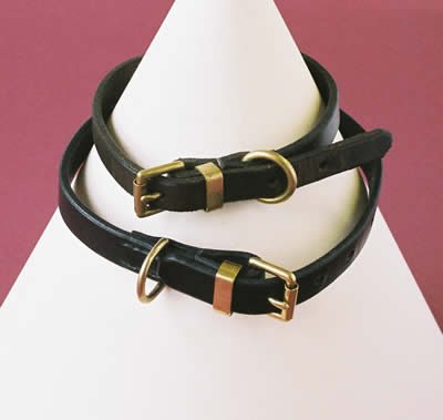 flat bridle leather collar